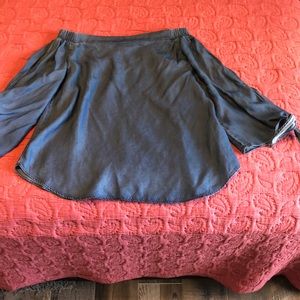 PHILOSOPHY soft denim off-shoulder top